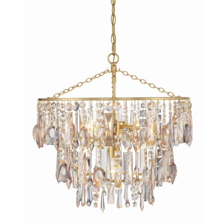 Crystorama Lighting Group Elsa 3 Light 20" Wide Crystal Waterfall Chandelier Antique Gold