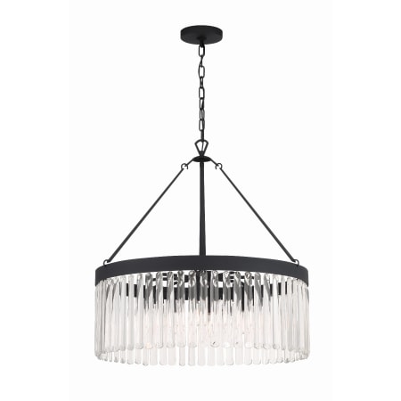 Crystorama Lighting Group Emory 8 Light 24" Wide Crystal Drum Chandelier with a Crystal Shade Black Forged