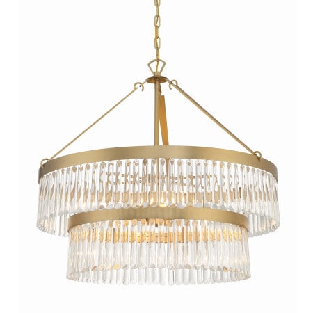 Crystorama Lighting Group Emory 9 Light 32" Wide Crystal Waterfall Chandelier Modern Gold
