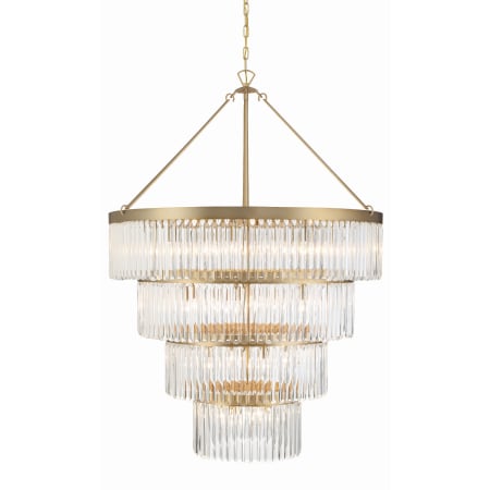 Crystorama Lighting Group Emory 22 Light 40" Wide Crystal Waterfall Chandelier Modern Gold