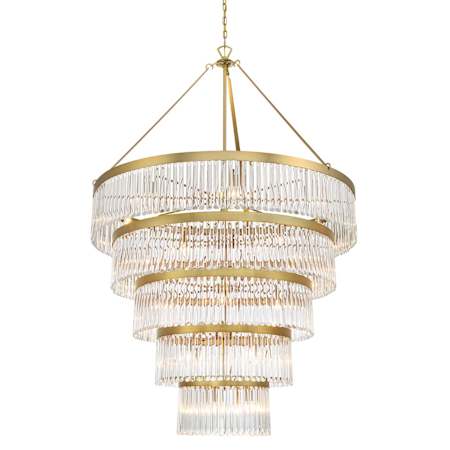 Crystorama Lighting Group Emory 30 Light 48" Wide Crystal Ring Chandelier Modern Gold