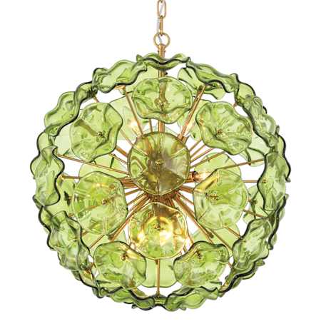 Crystorama Lighting Group Esme 9 Light 23" Wide Sputnik Chandelier Green Glass
