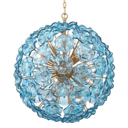 Crystorama Lighting Group Esme 12 Light 28" Wide Globe Chandelier Aged Brass / Blue