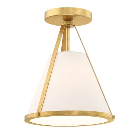Crystorama Lighting Group Fulton 10" Wide Semi-flush Ceiling Fixture Antique Gold