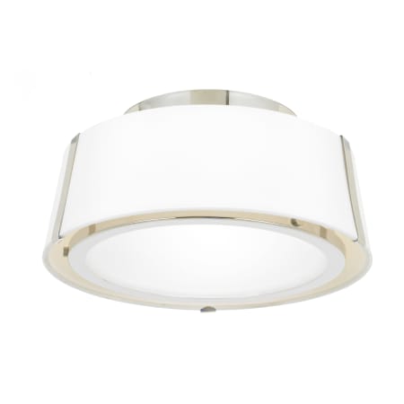 Crystorama Lighting Group Fulton 2 Light 12" Wide Semi-Flush Ceiling Fixture with Silk Shade Polished Nickel