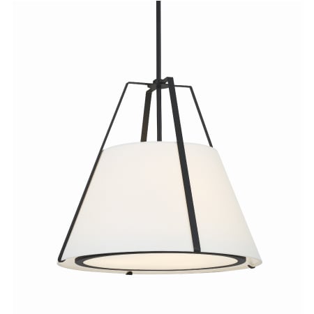 Crystorama Lighting Group Fulton 3 Light 20" Wide Pendant with Silk Shade Black