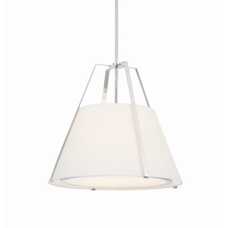 Crystorama Lighting Group Fulton 3 Light 20" Wide Pendant with Silk Shade Polished Nickel