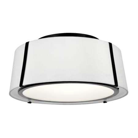 Crystorama Lighting Group Fulton 3 Light 18" Wide Semi-Flush Ceiling Fixture with Silk Shade Black
