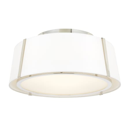 Crystorama Lighting Group Fulton 3 Light 18" Wide Semi-Flush Ceiling Fixture with Silk Shade Polished Nickel
