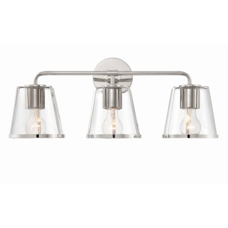 Crystorama Lighting Group Fulton 3 Light 23" Wide Vanity Light Polished Nickel