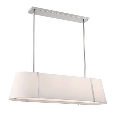 Crystorama Lighting Group Fulton 4 Light 42" Wide Linear Chandelier with Silk Shade Polished Nickel