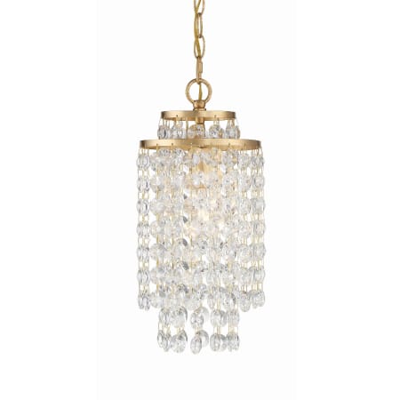 Crystorama Lighting Group Gabrielle 7" Wide Crystal Mini Pendant with Faceted Hand Cut Crystal Accents Antique Gold