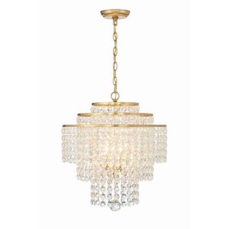 Crystorama Lighting Group Gabrielle 4 Light 18" Wide Crystal Waterfall Chandelier Antique Gold