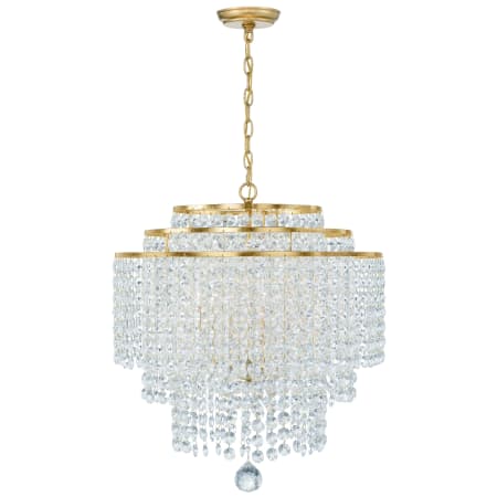 Crystorama Lighting Group Gabrielle 6 Light 22" Wide Crystal Chandelier with Faceted Hand Cut Crystal Accents Antique Gold