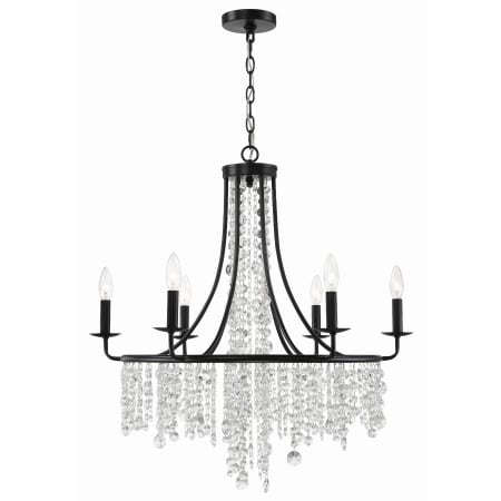 Crystorama Lighting Group Gabrielle 6 Light 28" Wide Crystal Chandelier with Faceted Hand Cut Crystal Accents Matte Black