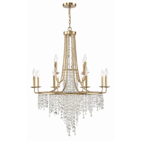 Crystorama Lighting Group Gabrielle 12 Light 30" Wide Crystal Chandelier with Faceted Hand Cut Crystal Accents Antique Gold