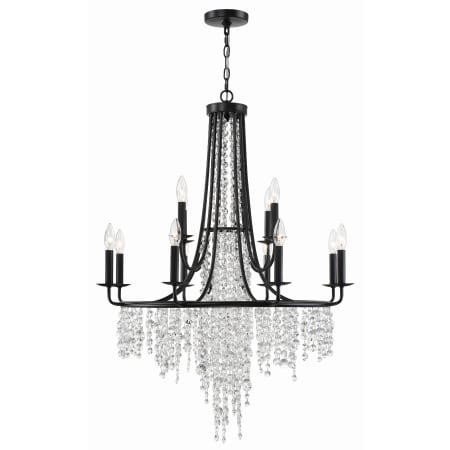 Crystorama Lighting Group Gabrielle 12 Light 30" Wide Crystal Chandelier with Faceted Hand Cut Crystal Accents Matte Black