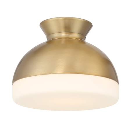 Crystorama Lighting Group Gidget 10" Wide Semi-Flush Ceiling Fixture with Etched Opal Glass Shade Vibrant Gold