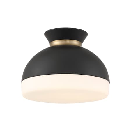 Crystorama Lighting Group Gidget 2 Light 15" Wide Flush Mount Ceiling Fixture Matte Black / Vibrant Gold
