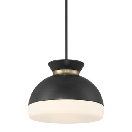 Crystorama Lighting Group Gidget 2 Light 15" Wide Pendant Matte Black / Vibrant Gold