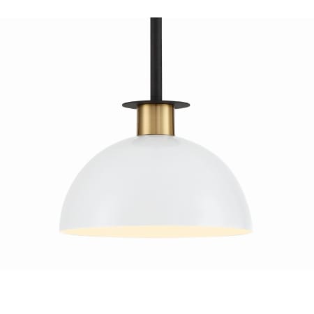 Crystorama Lighting Group Gigi 10" Wide Single Light Mini Pendant Matte Black / Aged Brass