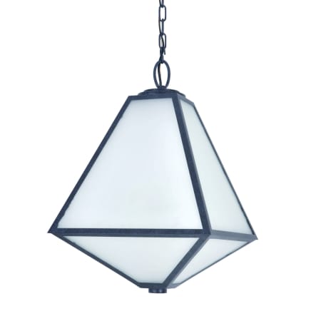 Crystorama Lighting Group Glacier 3 Light 14" Wide Outdoor Pendant with Frosted Glass Shade Black Charcoal