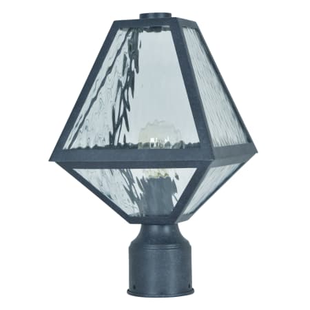 Crystorama Lighting Group Glacier 16" Tall Outdoor Single Head Post Light with Water Glass Shade Black Charcoal