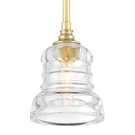 Crystorama Lighting Group Gregory 5" Wide Mini Pendant / Converts to Semi-Flush Aged Brass