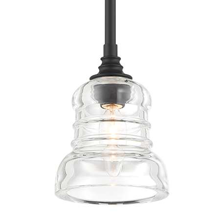 Crystorama Lighting Group Gregory 5" Wide Mini Pendant / Converts to Semi-Flush Matte Black