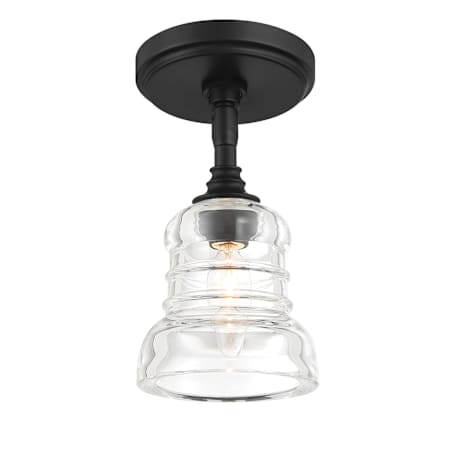 Crystorama Lighting Group Gregory 5" Wide Semi-Flush Ceiling Fixture / Converts to Pendant Matte Black
