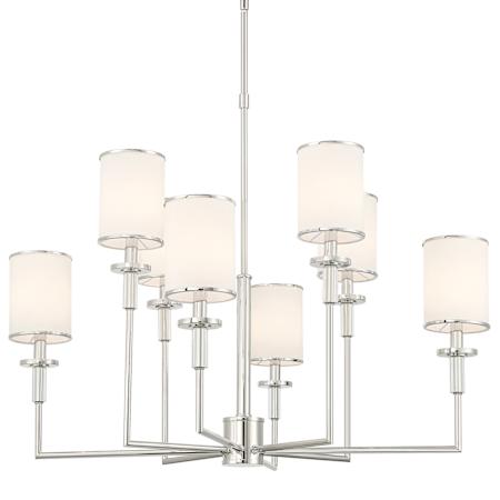 Crystorama Lighting Group Hatfield 8 Light 33" Wide Crystal Chandelier with Silk Shades Polished Nickel