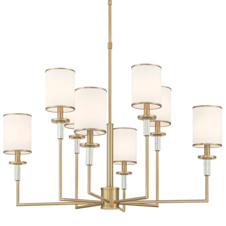Crystorama Lighting Group Hatfield 8 Light 33" Wide Crystal Chandelier with Silk Shades Vibrant Gold