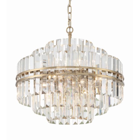 Crystorama Lighting Group Hayes 12 Light 22" Wide Crystal Waterfall Chandelier with a Crystal Shade Aged Brass