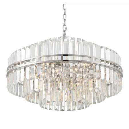 Crystorama Lighting Group Hayes 16 Light 28" Wide Crystal Waterfall Chandelier with a Crystal Shade Polished Nickel