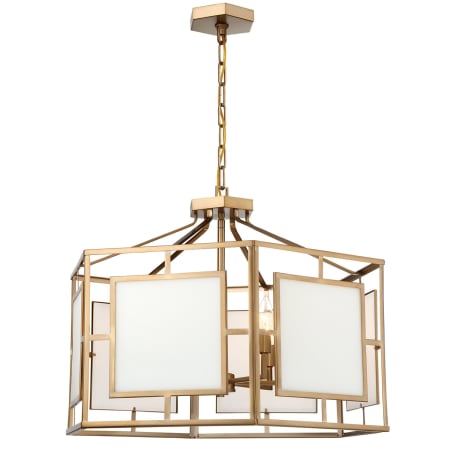 Crystorama Lighting Group Hillcrest 6 Light 28" Wide Drum Chandelier with Frosted Glass Shade Vibrant Gold