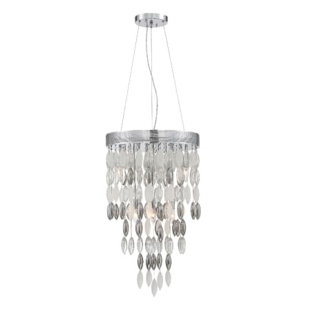 Crystorama Lighting Group Hudson 6 Light 18" Wide Pendant with Frosted, Silver, and Clear Glass Accents Polished Chrome