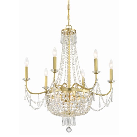 Crystorama Lighting Group Haywood 28" Wide 9 Light Crystal Candle Style Chandelier Aged Brass
