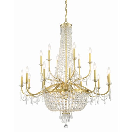 Crystorama Lighting Group Haywood 40" Wide 22 Light Crystal Candle Style Chandelier Aged Brass