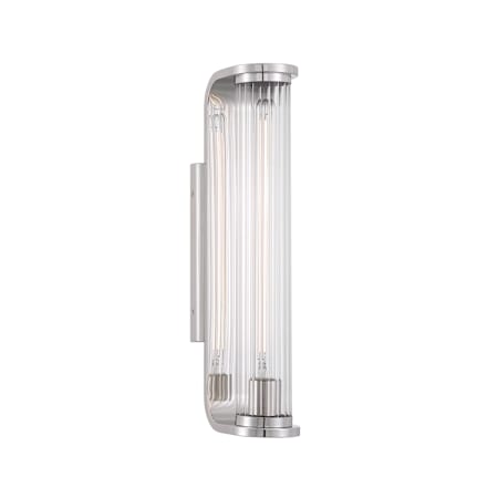 Crystorama Lighting Group Jarvis 18" Tall LED Wall Sconce with Clear, Ribbed Glass Shade Polished Nickel