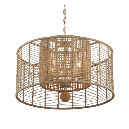 Crystorama Lighting Group Jayna 4 Light 25" Wide Drum Chandelier with Jute Shade Burnished Silver