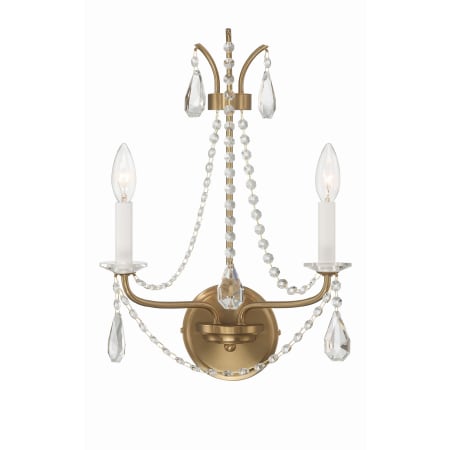 Crystorama Lighting Group Karrington 2 Light 19" Tall Wall Sconce Aged Brass