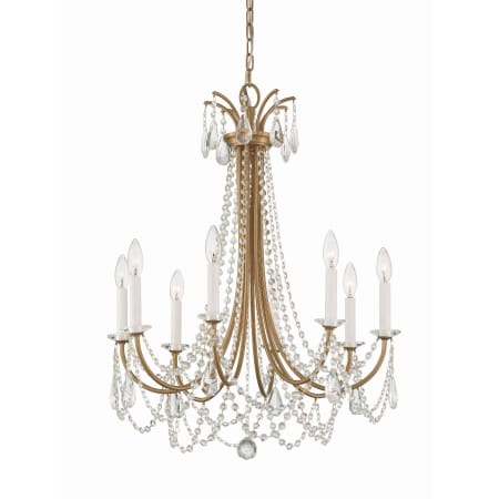 Crystorama Lighting Group Karrington 8 Light 26" Wide Crystal Candle Style Chandelier Aged Brass