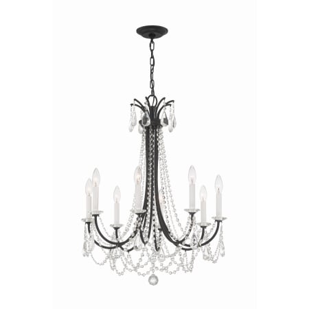 Crystorama Lighting Group Karrington 8 Light 26" Wide Crystal Candle Style Chandelier Matte Black