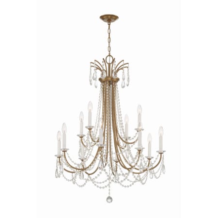 Crystorama Lighting Group Karrington 12 Light 30" Wide Crystal Candle Style Chandelier Aged Brass
