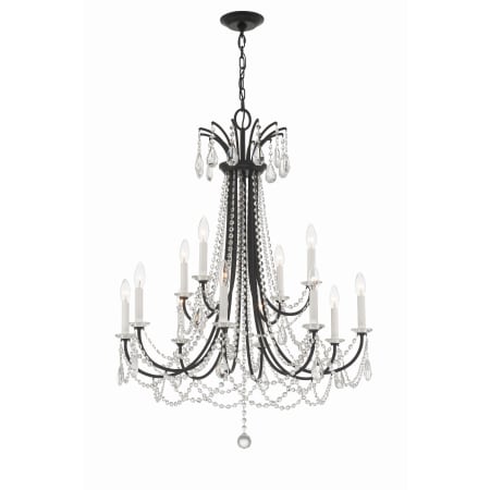 Crystorama Lighting Group Karrington 12 Light 30" Wide Crystal Candle Style Chandelier Matte Black