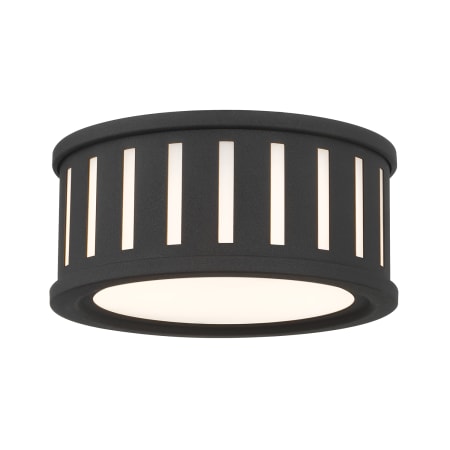 Crystorama Lighting Group Kendal 2 Light 10" Wide Flush Mount Drum Ceiling Fixture Black Forged