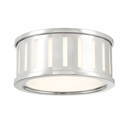 Crystorama Lighting Group Kendal 2 Light 10" Wide Flush Mount Drum Ceiling Fixture Polished Nickel