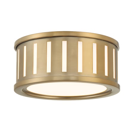 Crystorama Lighting Group Kendal 2 Light 10" Wide Flush Mount Drum Ceiling Fixture Vibrant Gold