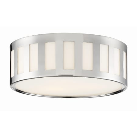 Crystorama Lighting Group Kendal 3 Light 14" Wide Flush Mount Drum Ceiling Fixture Polished Nickel
