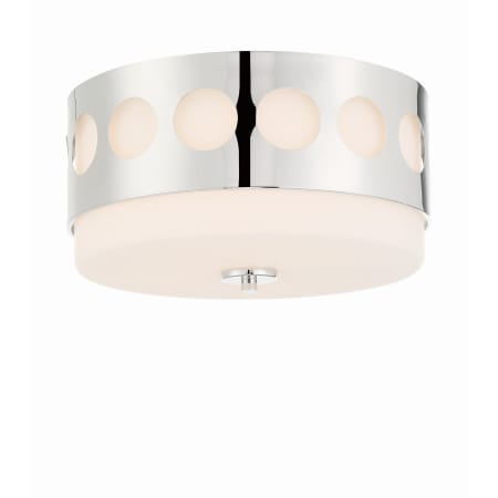 Crystorama Lighting Group Kirby 2 Light 13" Wide Flush Mount Drum Ceiling Fixture Polished Nickel